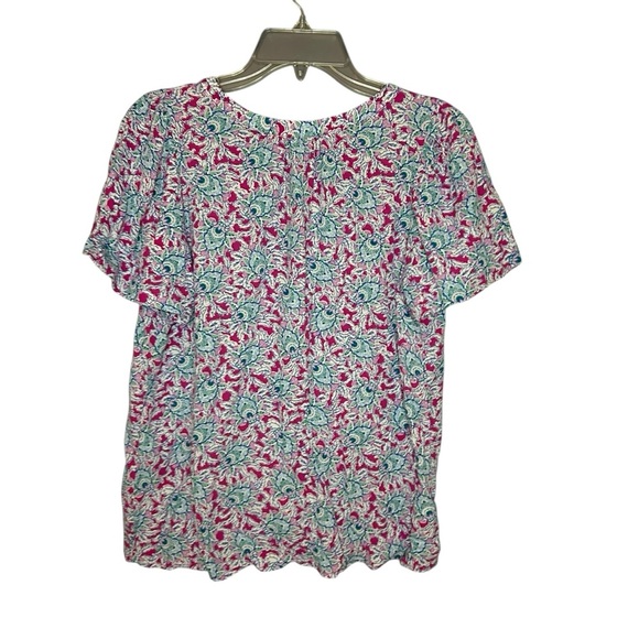 LOFT Multicolor Floral Blouse buttons size medium - Picture 3 of 11